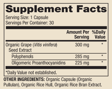 Blood Pressure Support Supplement Facts Label