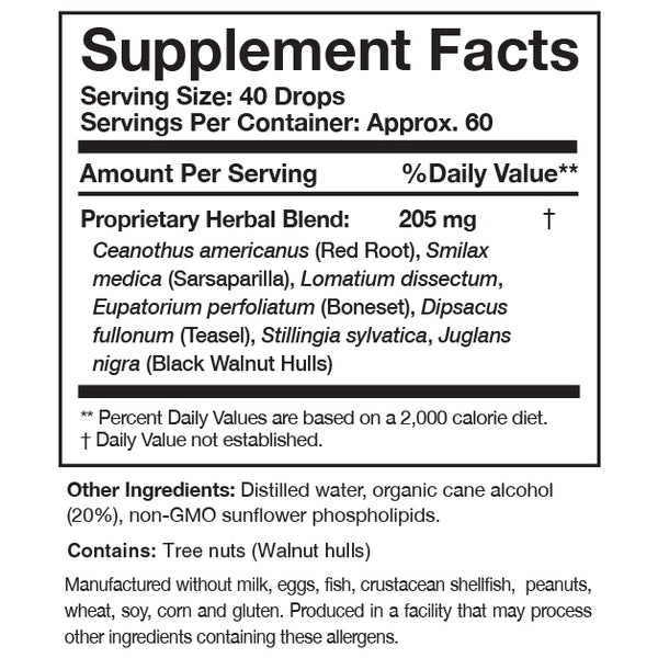 BLt Supplement Facts Label
