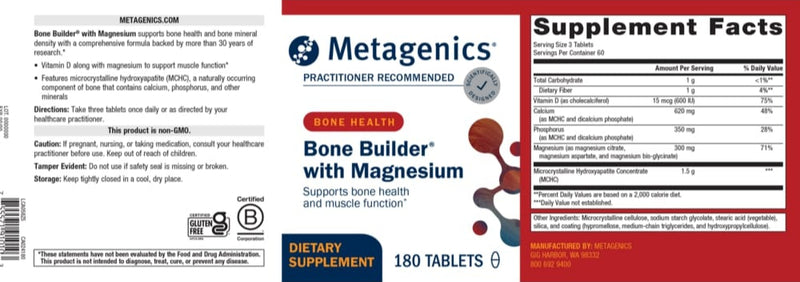 bone builder with magnesium (metagenics) label