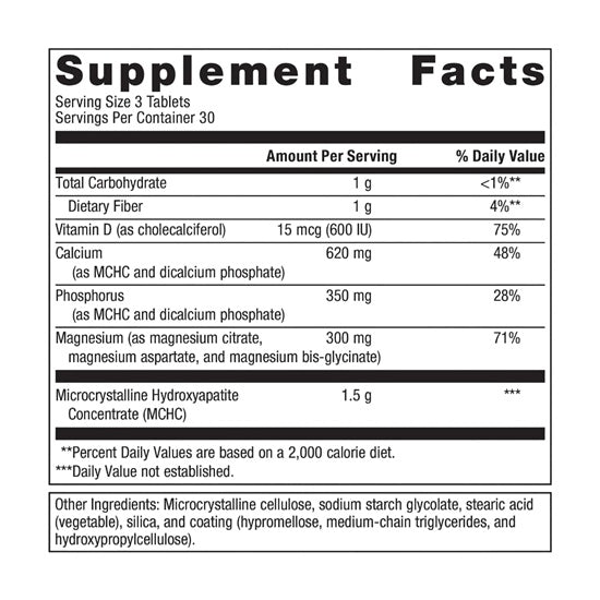 bone builder with magnesium (metagenics) supplement facts