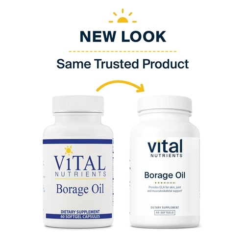 Borage Oil 1000 mg Vital Nutrients new look