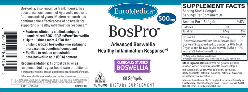 BosPro 500 mg (Euromedica) Label