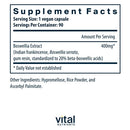 boswellia extract 400 mg vital nutrients supplement facts