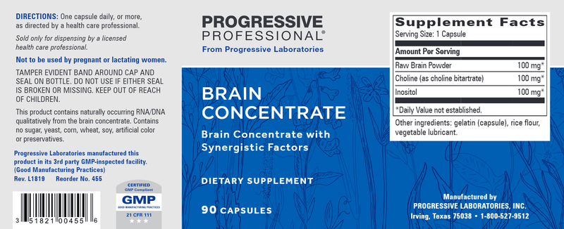 Brain Concentrate (Progressive Labs) Label