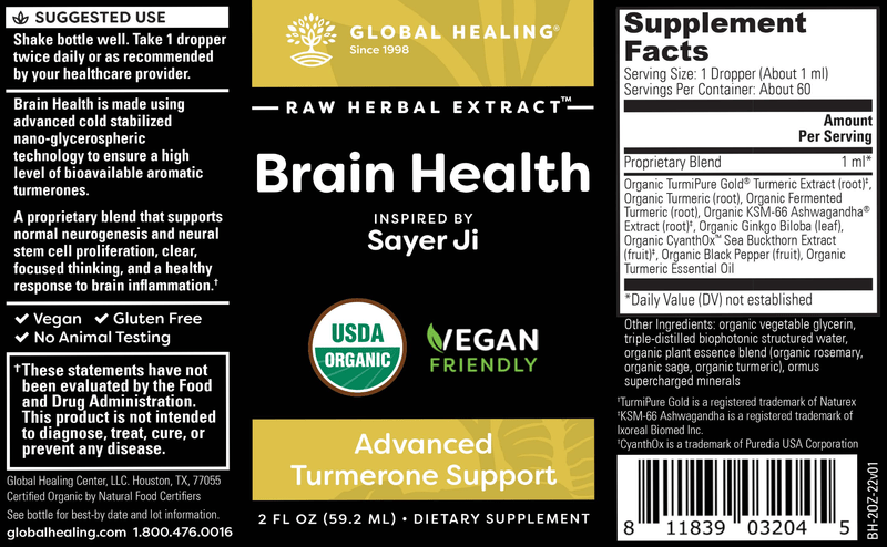 Brain Health Global Healing label