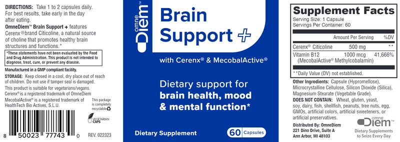 Brain Support+ (Diem) label