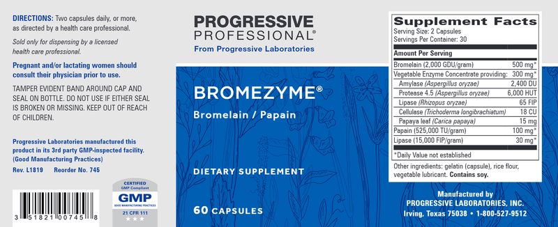 BromeZyme (Progressive Labs) Label