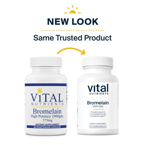 Bromelain 375 mg Vital Nutrients new look