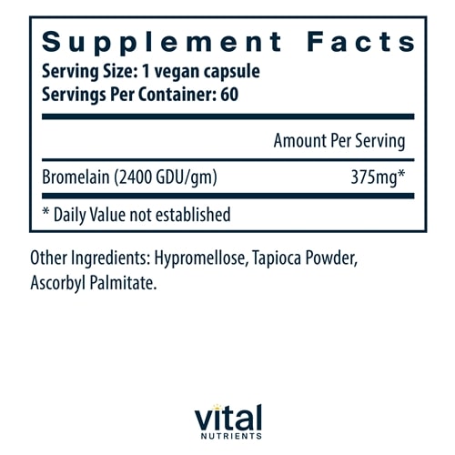 Bromelain 375 mg Vital Nutrients supplements