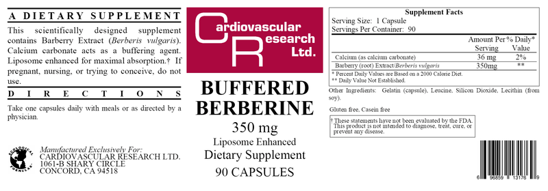 Buffered Berberine (Ecological Formulas) Label