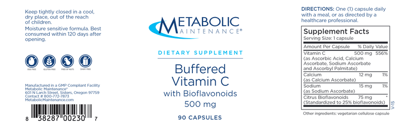 Buffered Vitamin C (Metabolic Maintenance) label