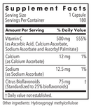 buffered vitamin c (metabolic maintenance) supplement facts