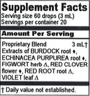 burdock red root compound (herbalist alchemist) supplement facts