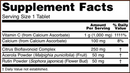 buffered c-1000 complex (now foods) supplement facts