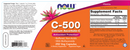 c-500 calcium ascorbate (now foods) label