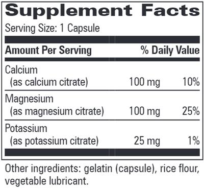 C-M-K Citrate (Progressive Labs) Supplement Facts