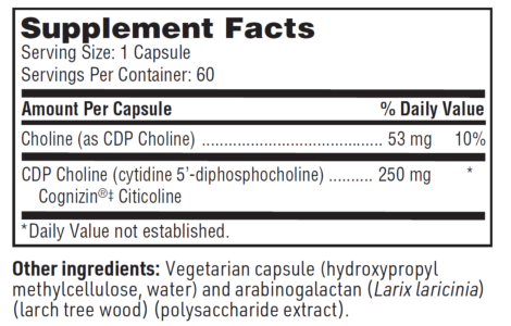 CDP-Choline (Klaire Labs) supplement facts