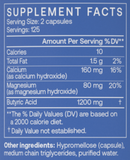 cal-mag butyrate 250 caps bodybio supplement facts
