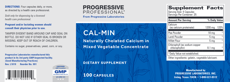 Cal-Min (Progressive Labs) Label