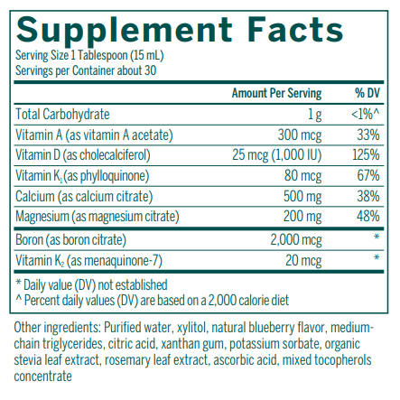 Cal Mag Liquid + berry supplement facts Genestra