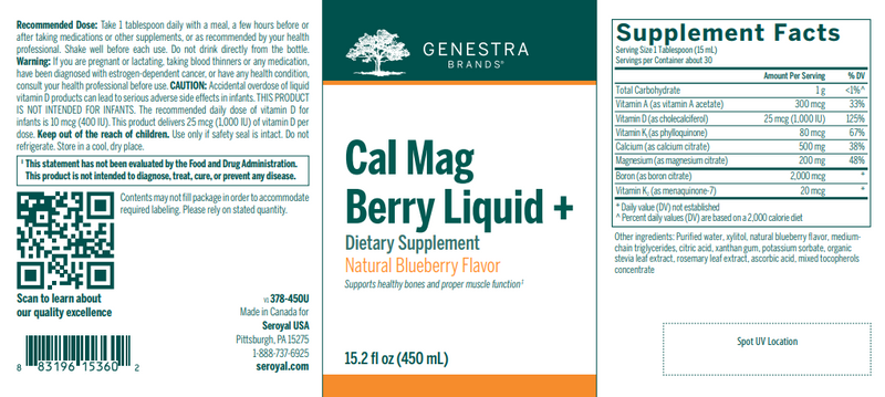 Cal Mag Liquid + berry label Genestra