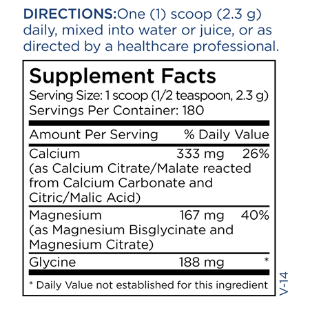 Cal/Mag Powder (Metabolic Maintenance) supplement facts