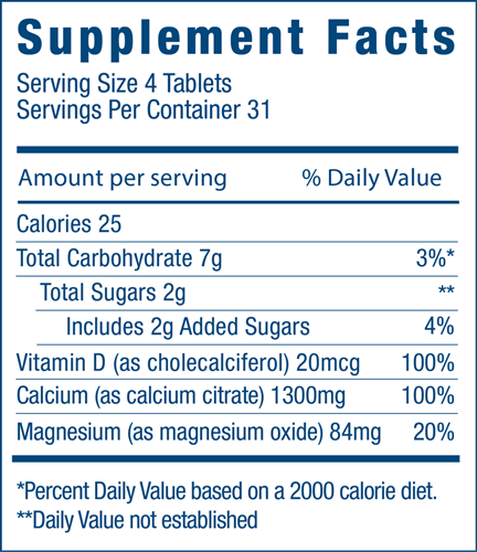 Calcium Citrate Chewable - Orange Citrus (Bariatric Fusion) supplement facts