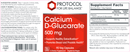 calcium d-glucarate 500 mg (protocol for life balance) label