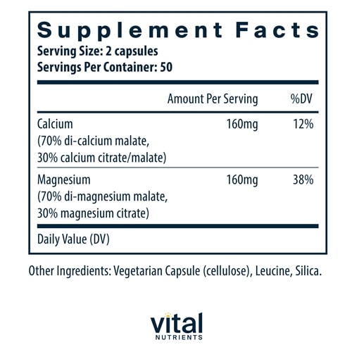 Calcium Magnesium Citrate Malate Vital Nutrients supplements