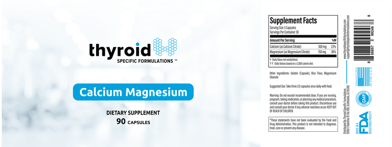 Calcium Magnesium (Thyroid Specific Formulations) label