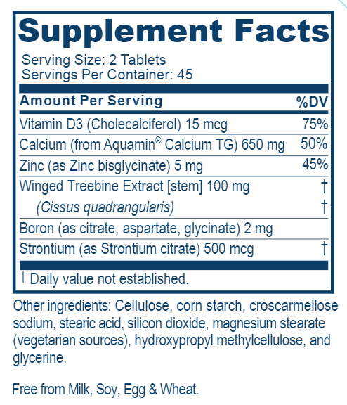 Calcium + Cofactors (Ayush Herbs) supplement facts