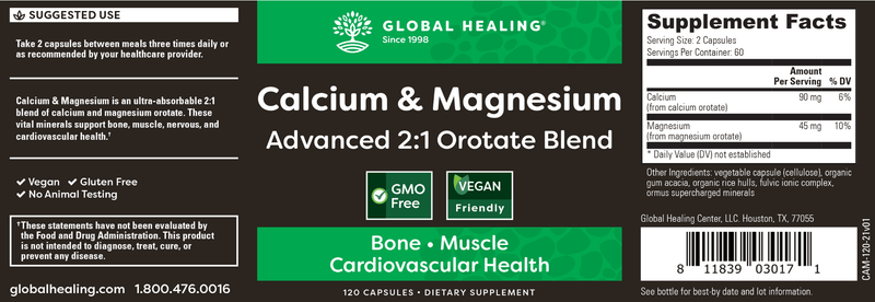 Calcium & Magnesium (Intracal) label Global Healing