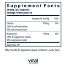 calcium & magnesium vital nutrients supplement facts