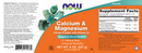 calcium & magnesium powder (now foods) label