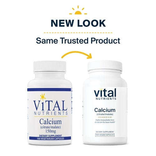 Calcium citrate malate 150mg Vital Nutrients new look