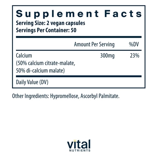Calcium citrate malate 150mg Vital Nutrients supplements