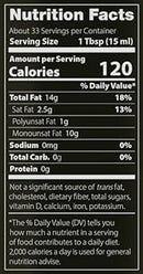 california estate organic extra virgin olive oil (life extension) nutrition facts