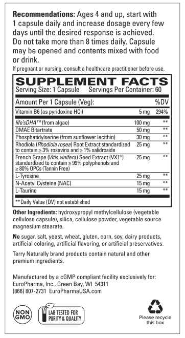 Calm Kids Terry Naturally supplement facts