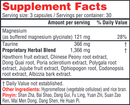 calm spirit health concerns supplement facts