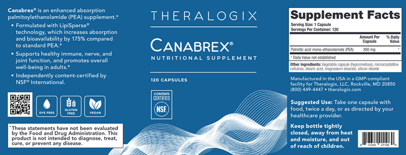 Canabrex Endocannabinoid Supplement (Theralogix) Label
