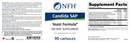 candida sap (nfh nutritional fundamentals) label