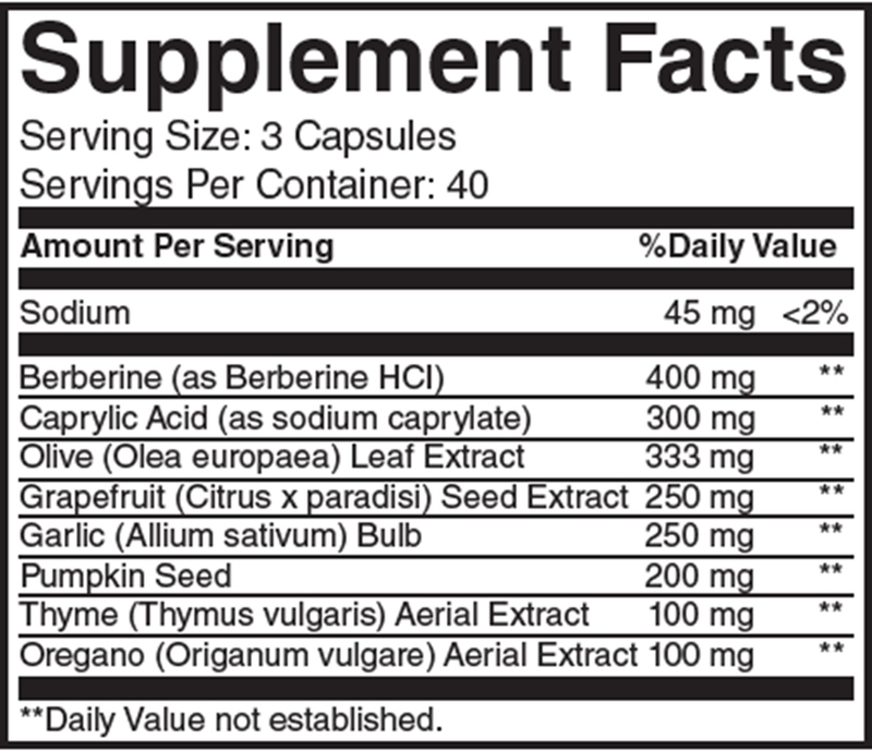 Candikill II (Nutritional Frontiers) supplement facts