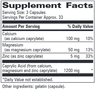 Caprylate Complex (Progressive Labs) Supplement Facts