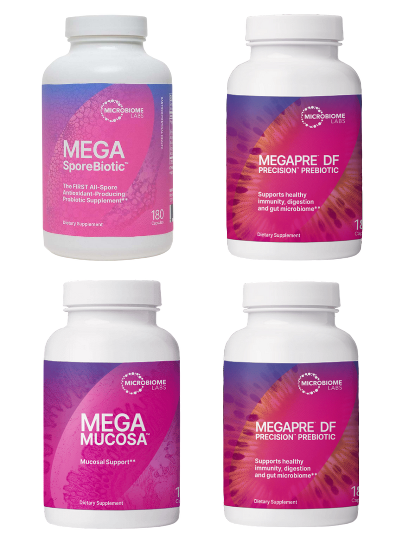 Total Gut Restoration - MegaPack - Megasporebiotic (180 capsules), MegaMucosa, and 2x MegaPre - Kit 2
