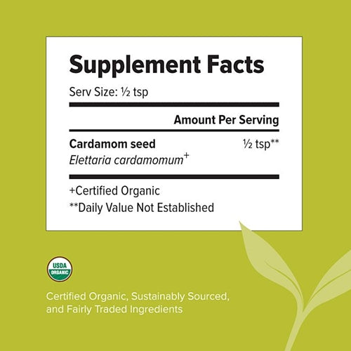 Cardamom Powder (Banyan Botanicals) supplement facts