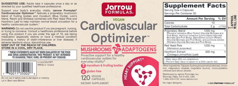 Cardiovascular Optimizer label Jarrow Formulas