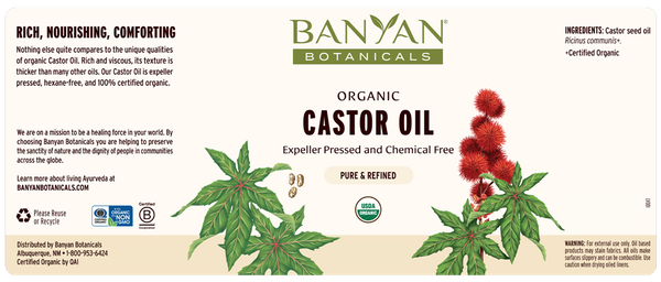 Castor Oil Supplement Facts Label