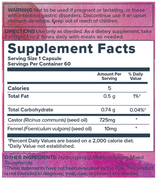 castor oil capsules heritage supplement facts