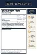 Cat’s Claw Elite Quicksilver Scientific supplement facts