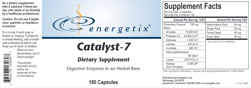 Catalyst-7 (Energetix) 180 Caps Label
